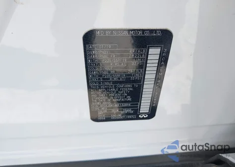 2019 Infiniti Qx50 Essential from USA, damaged, VIN 3PCAJ5M14KF132894